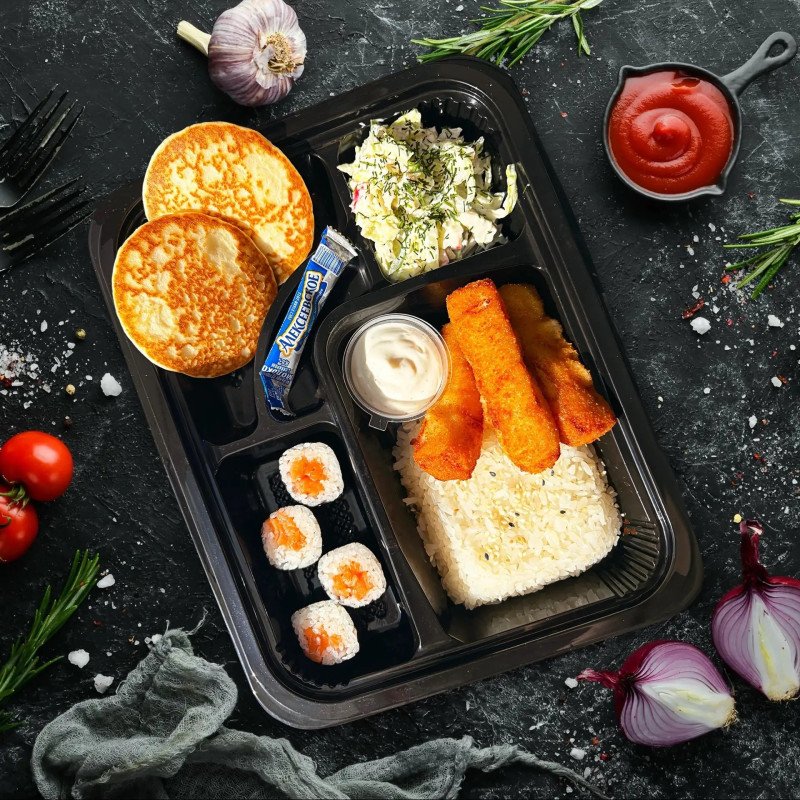 Ланч-бокс с рыбкой и рисом