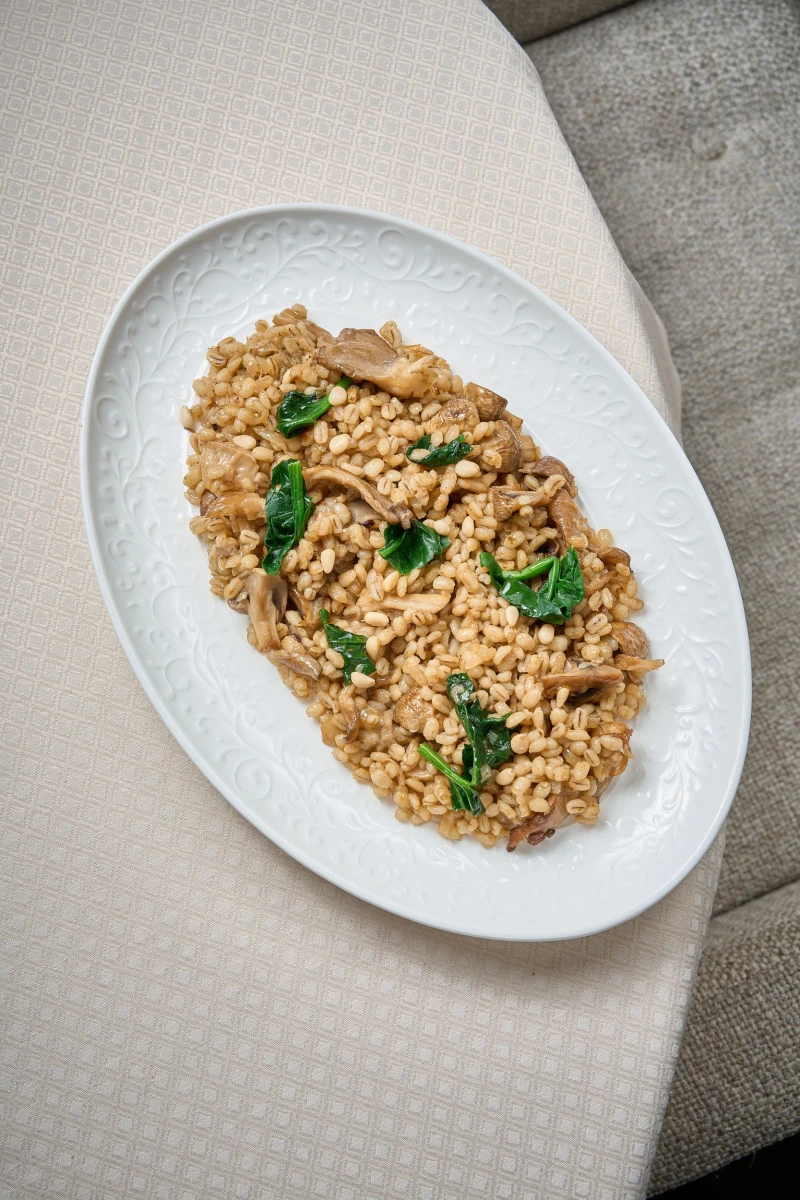 Перловая каша с тремя видами грибов 