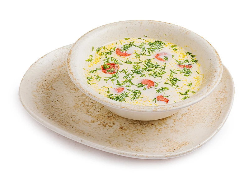 Сырный суп с охотничьими колбасками