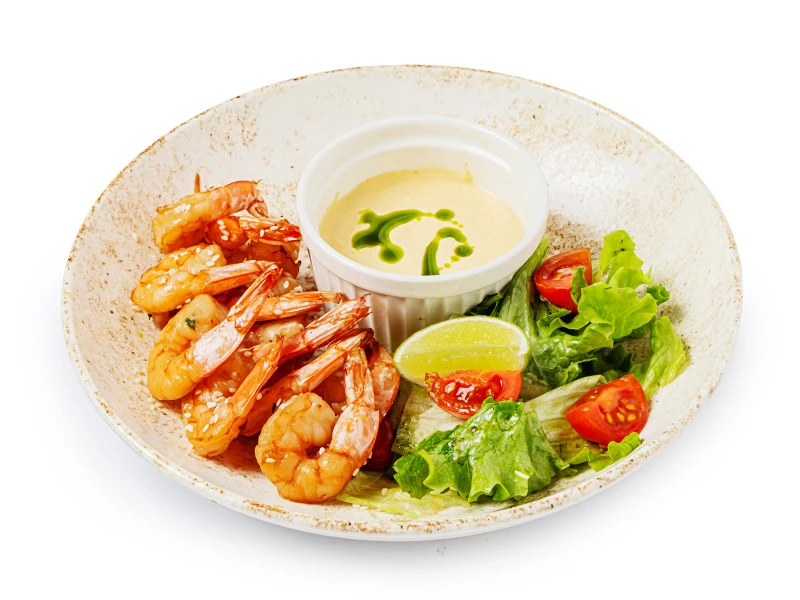 Жареные креветки с тайским Айоли