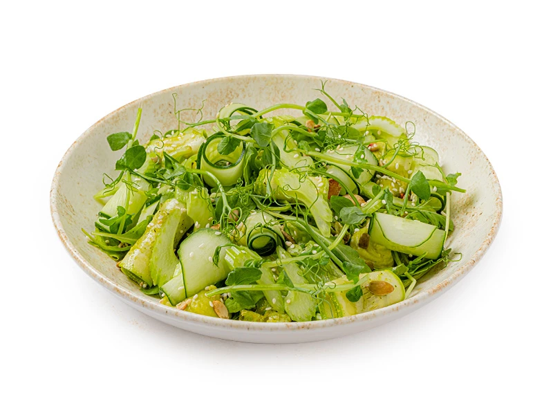 Зеленый салат с соусом Ростбиф 