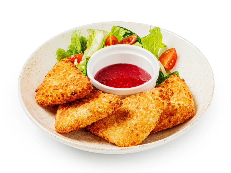 Запеченный сыр Чеддер с малиновой горчицей