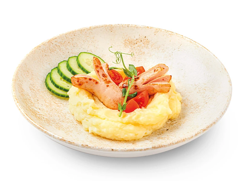 Сосиски с картофельным пюре