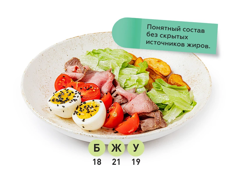 Салат с ростбифом и картофельными дольками