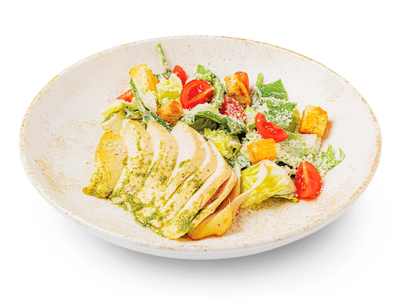 Мини салат Цезарь с курицей