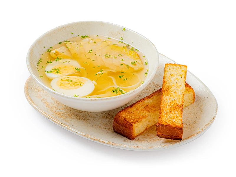 Суп куриный с бриошью