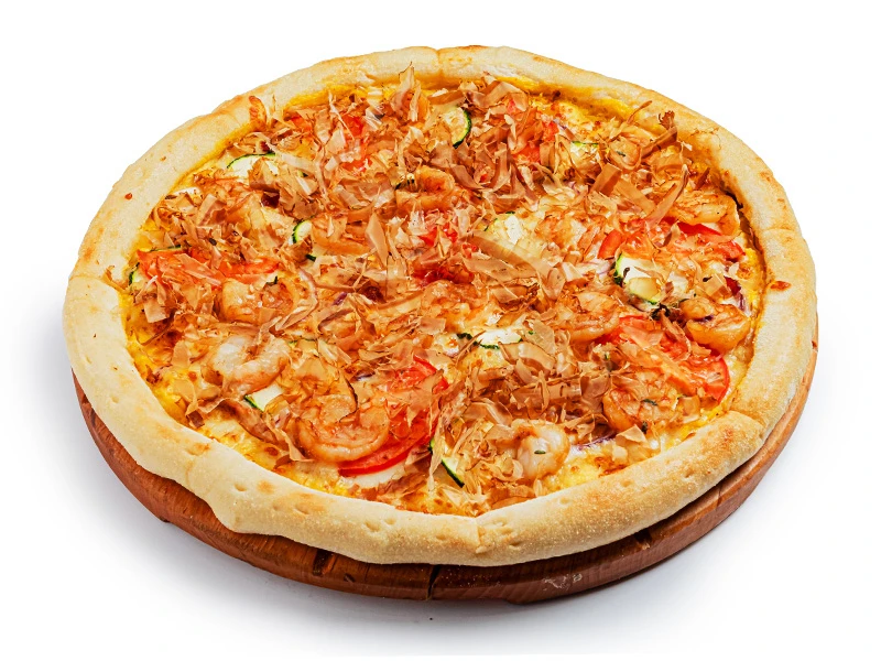 С креветками и стружкой тунца