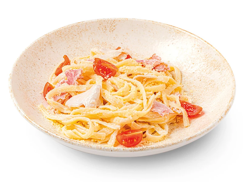 Лингвини с ветчиной и индейкой