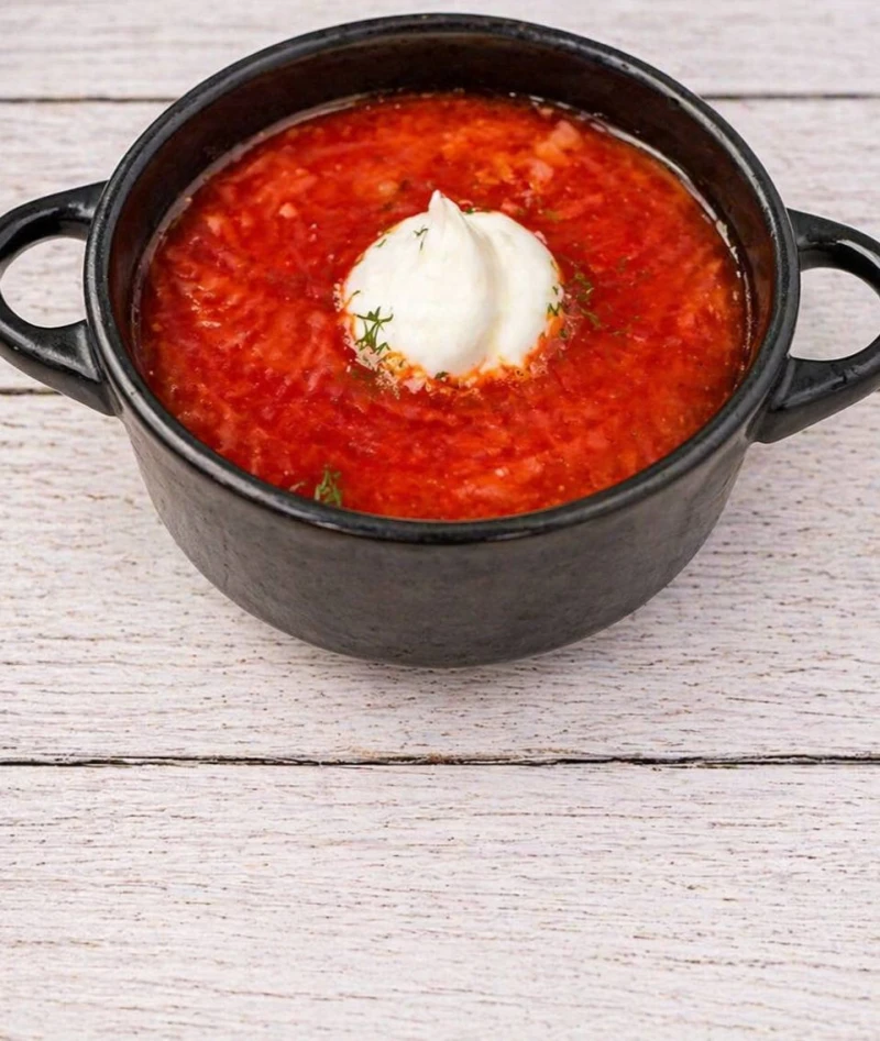 Борщ с рваной свининой