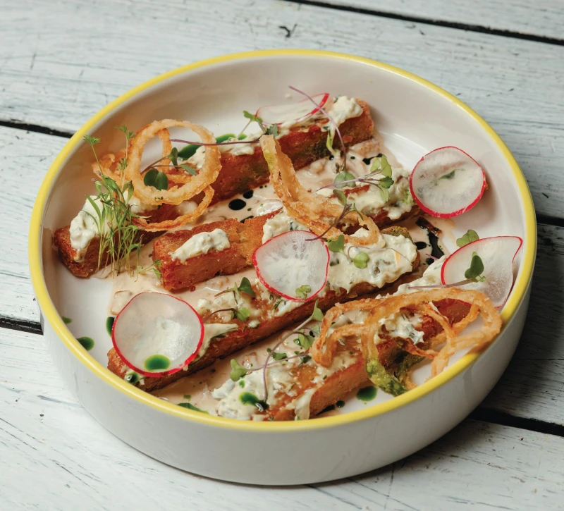 Картофельные палочки с белыми грибами