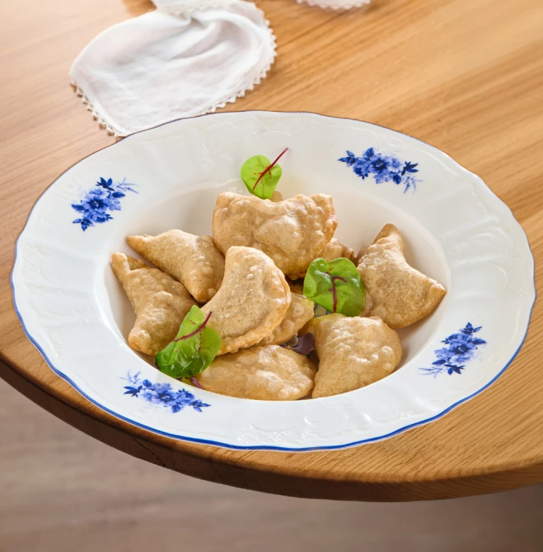 Вареники с индейкой и тыквой