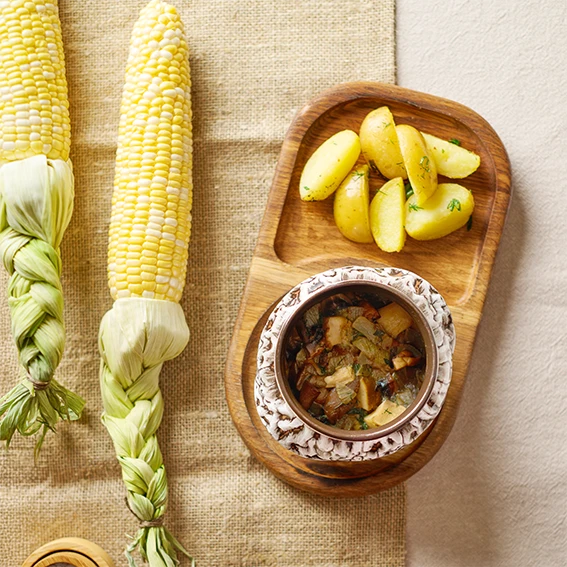 Жаркое из грибов с молодым картофелем