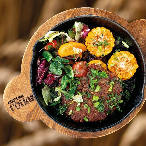 Котлета с беконом и сыром