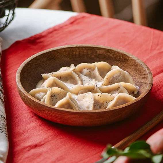 Пельмени из баранины со сметанным муссом