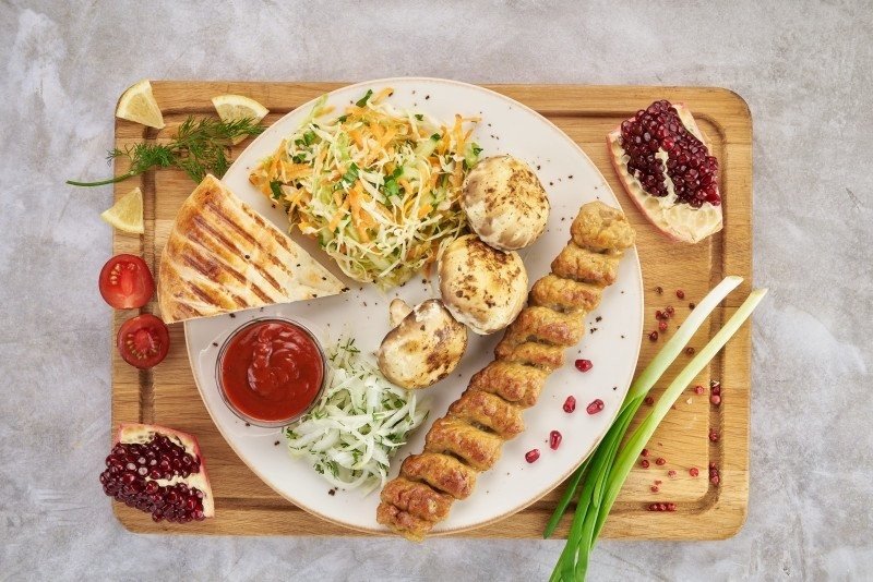 Люля из курицы с шампиньонами