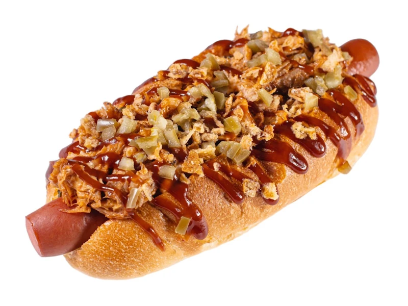 Хот- дог с рваной свининой