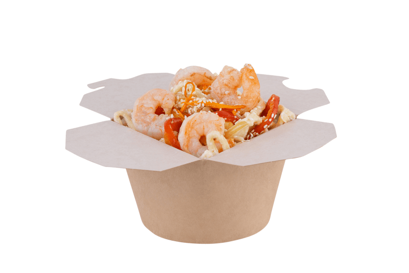 С креветками в сливочном соусе