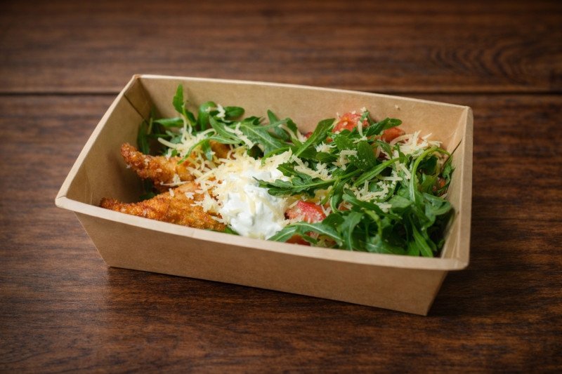 Салат Цезарь с хрустящей креветкой