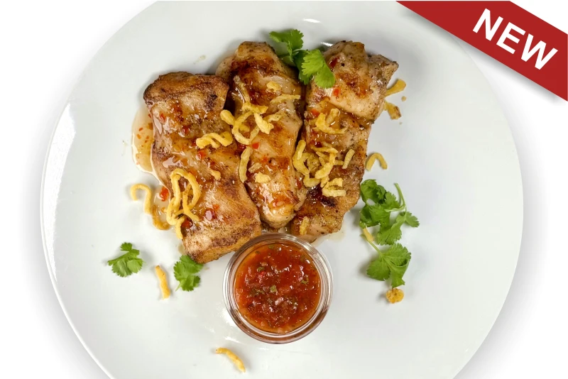 Стейк из куриного бедра в глазури из сладкого чили 150/30 гр