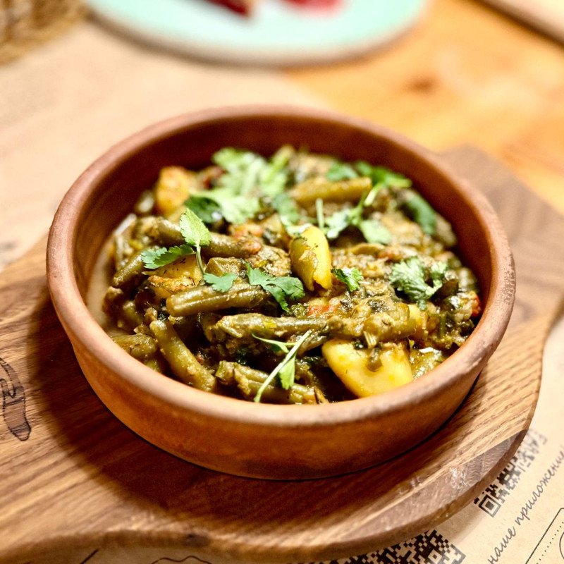 Зеленое лобио по-домашнему