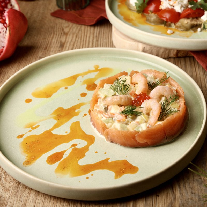 Оливье с лососем "Анаклия"