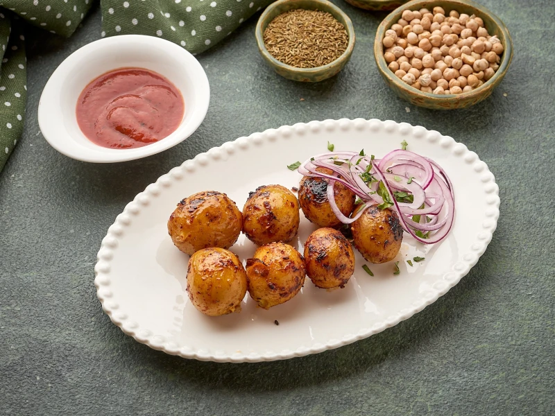 Шашлык из молодого картофеля