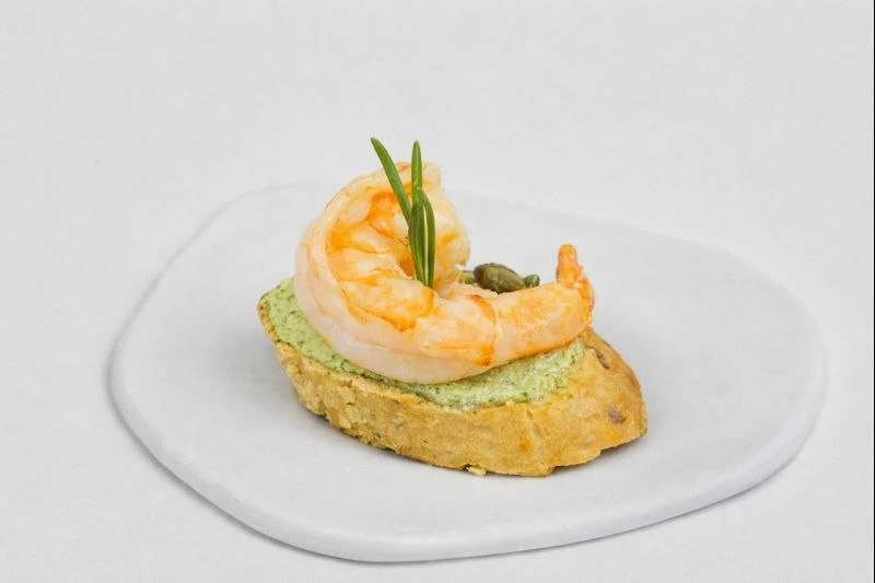 Брускетта с креветкой и соусом гуакамоле 40 г /пост/