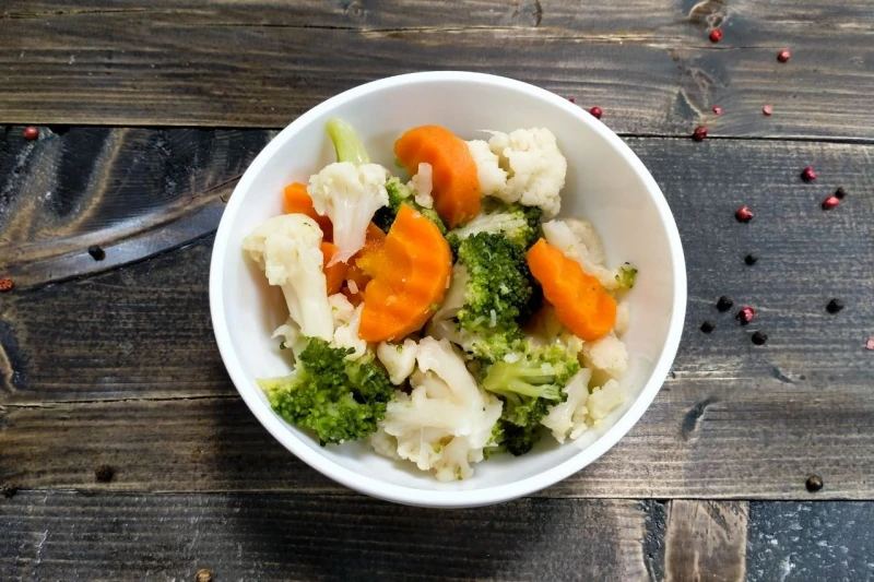 Овощи на пару (без масла) 100 г