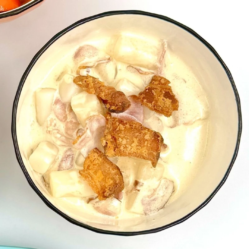 Токкпокки карбонара с беконом