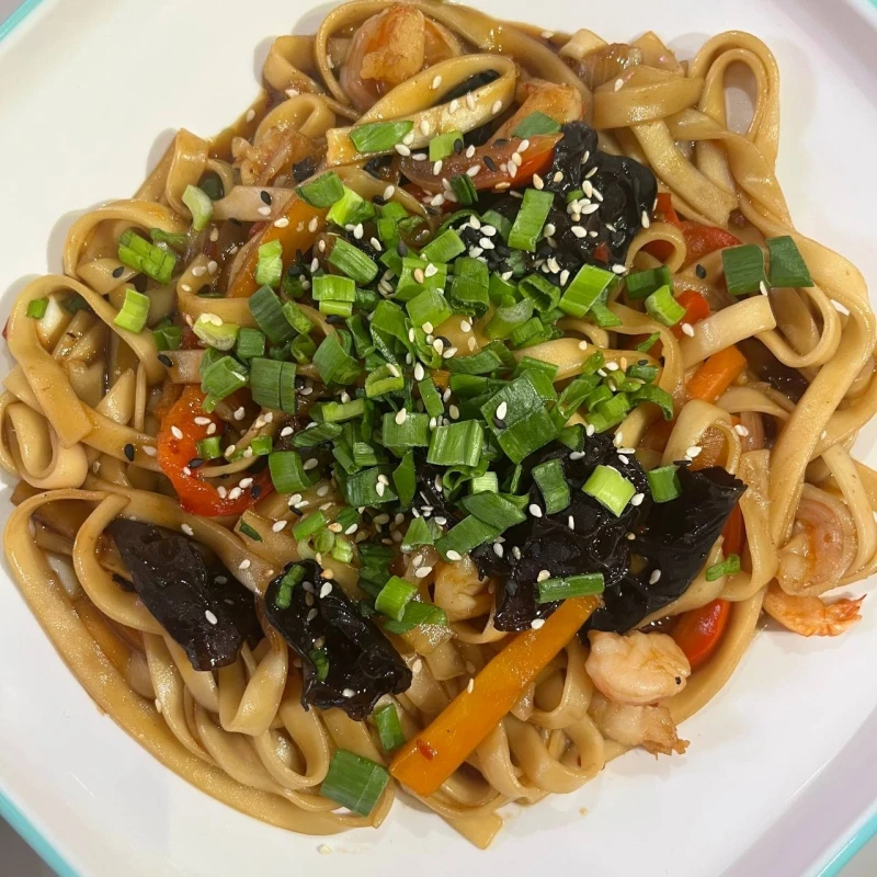 Удон с креветками