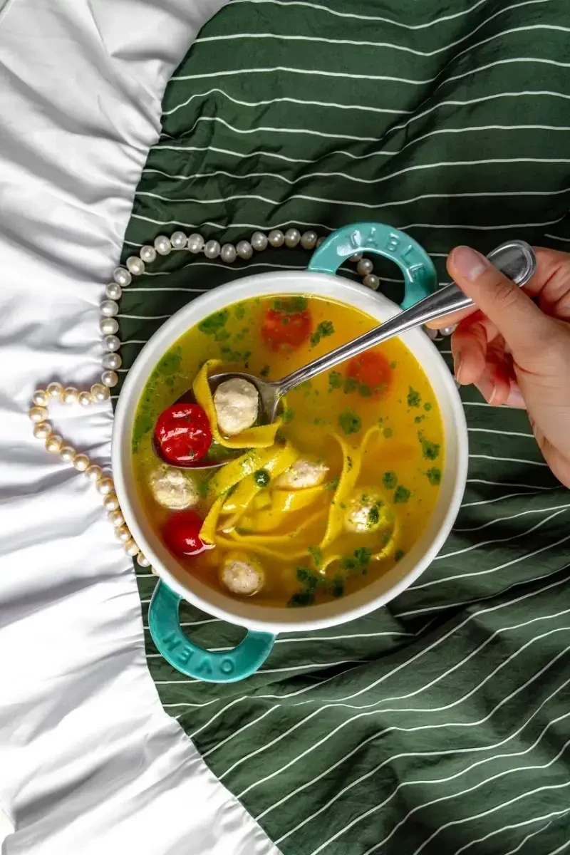 Куриная лапша с пастой фреска