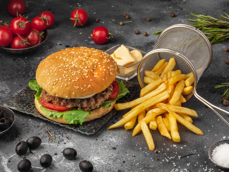 Супер чизбургер с беконом