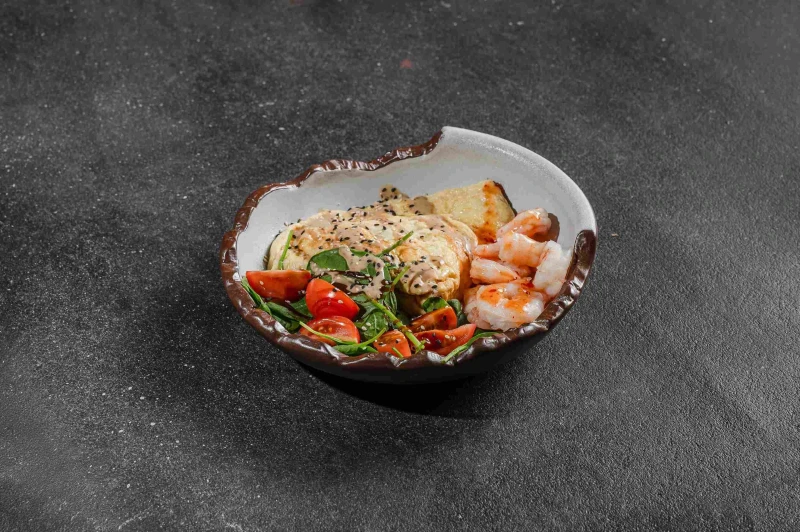 Омлет с креветкой