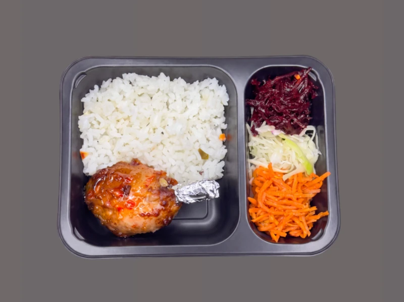 Бизнес-Ланч (Чупа-Чупс из куриной голени, рис отварной, салат светофор)