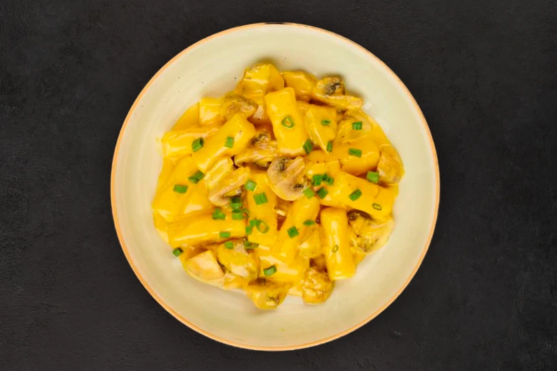 Ток Покки с чеддером и грибами