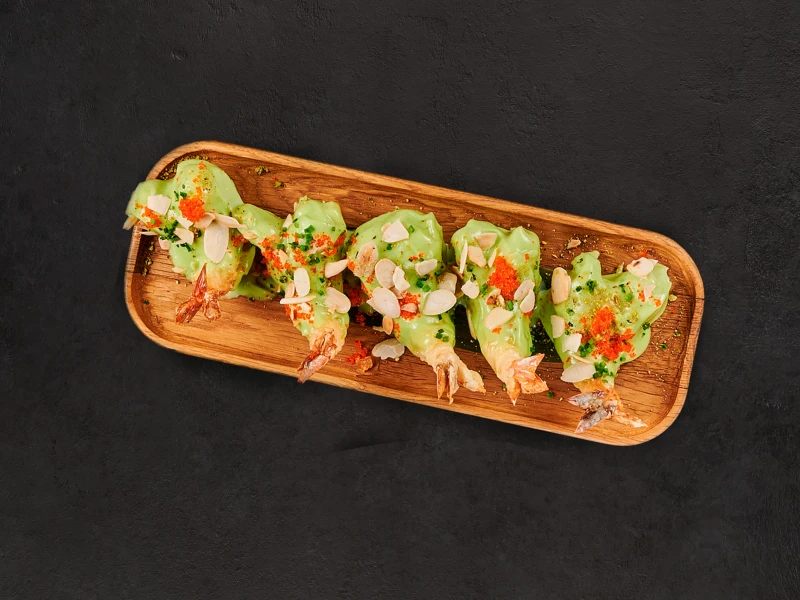 Креветки в васаби соусе