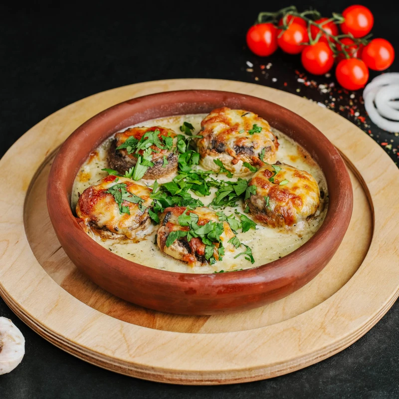 Шампиньоны на кеци 