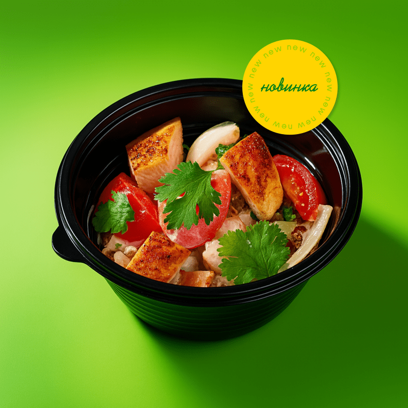 Салат с шашлыком из курицы