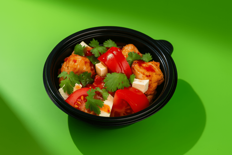 Салат с хрустящими баклажанами и сыром фета