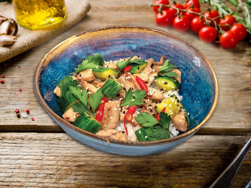 Дамбури имбирный цыпленок