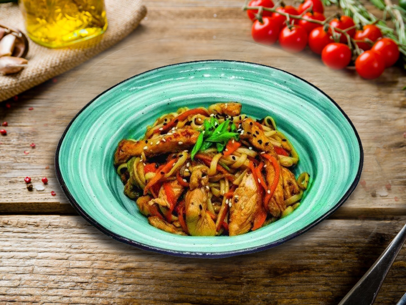 Лапша с курицей Терияки