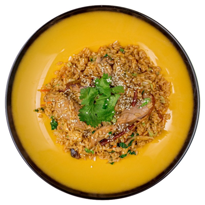 Жареный рис с уткой по-пекински