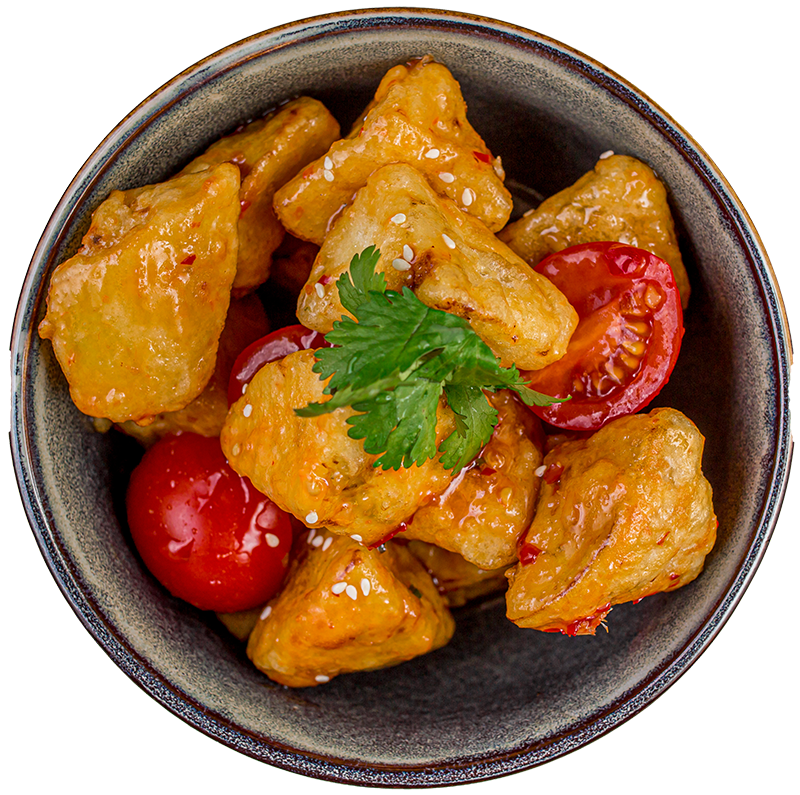 Баклажаны жареные в кисло-сладком соусе