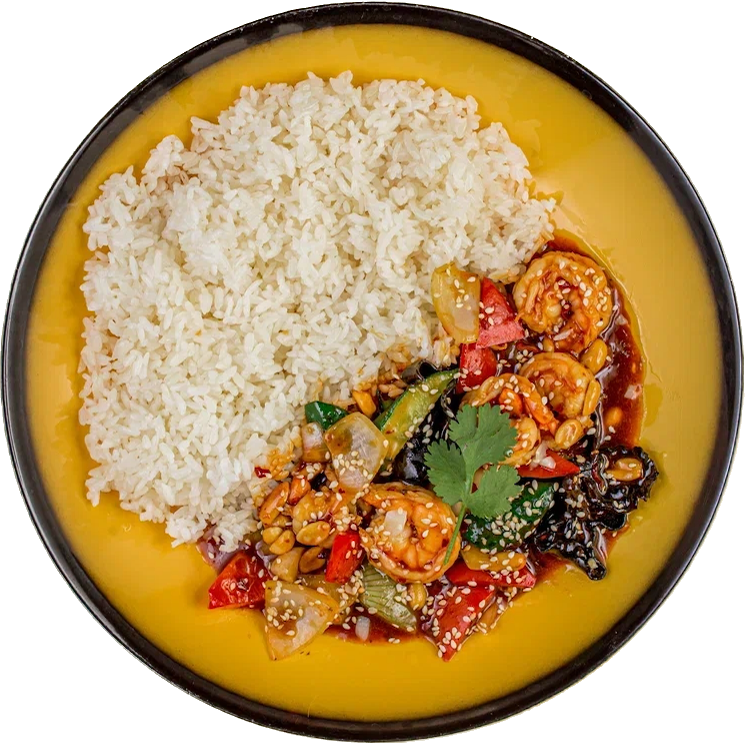 Рис с креветками Гунбао