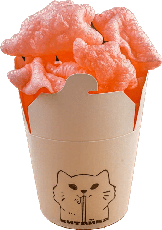 Воздушные креветочные чипсы с соусом сладкий чили