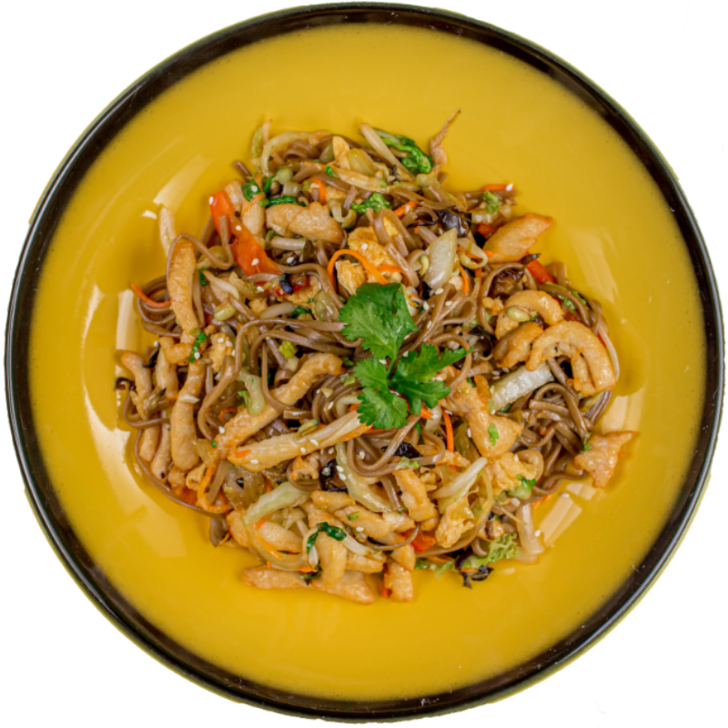 Лапша гречневая с курочкой и овощами