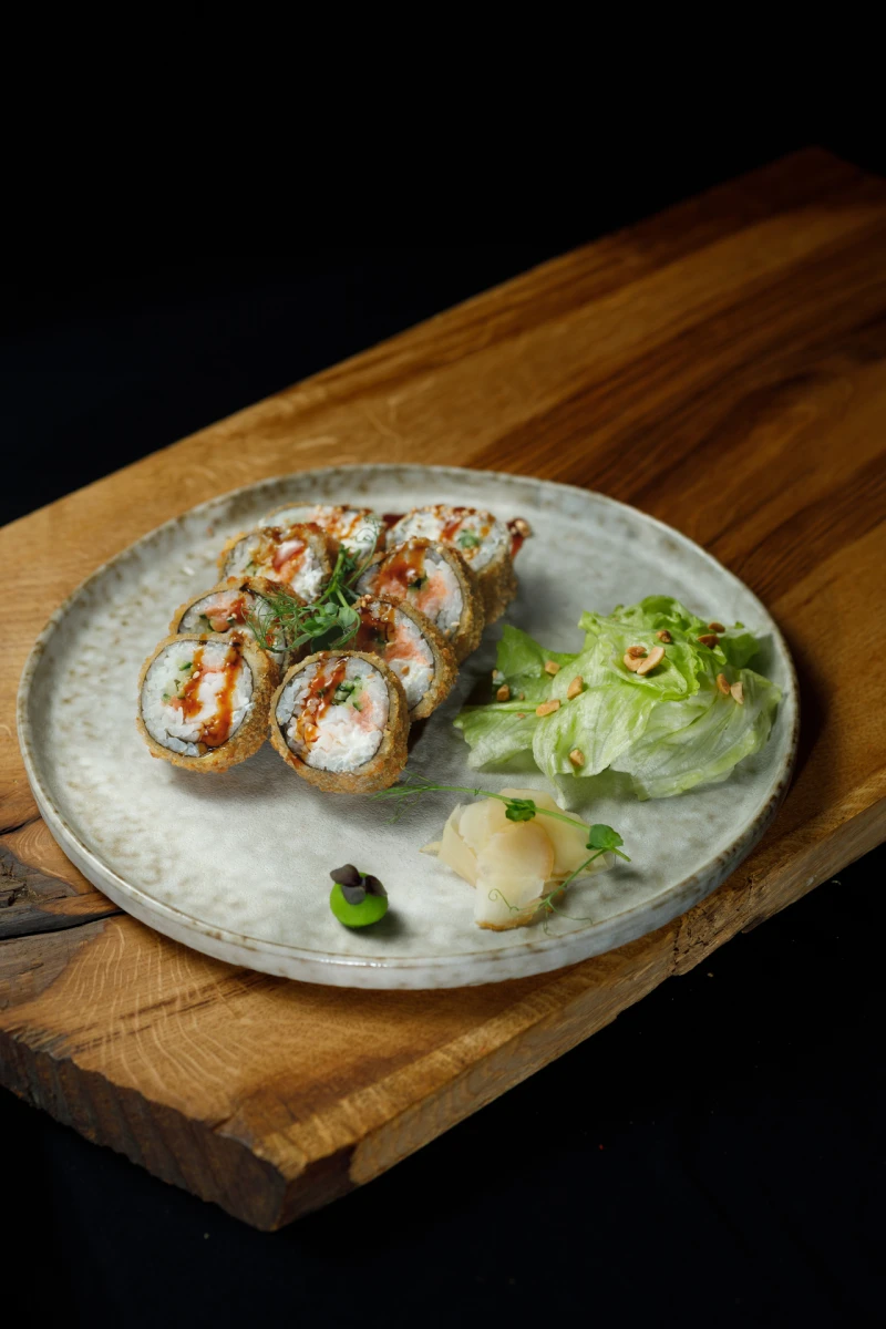 Кранч с лососем и креветкой