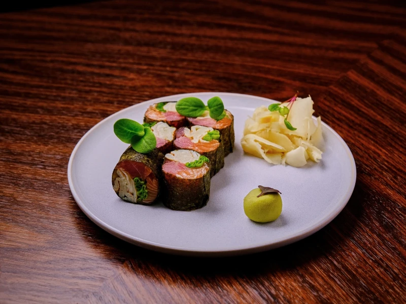 Ролл без риса с тунцом и лососем