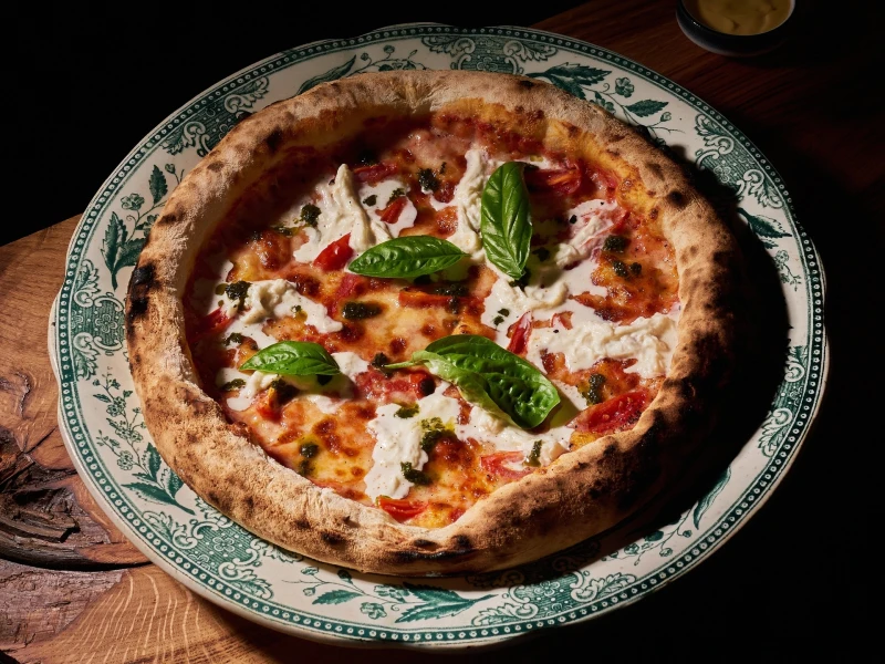 Пицца маргарита со страчателлой