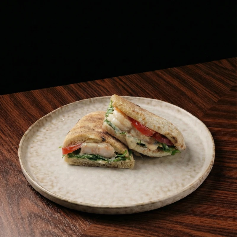 Панини с креветками рукколой